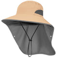 Outdoor Sun Hat with Detachable Neck Face Flap UPF 50+ UV Protection - One Size Khaki