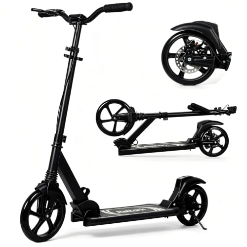 Nattork Black Adult & Teen Kick Scooter 240lbs Capacity with Dual Brakes & Adjustable Handlebar