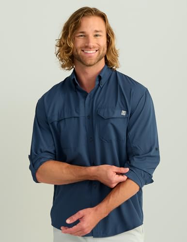 HUK Men's Tide Point Long Sleeve Fishing Shirt 3XL Sargasso Sea