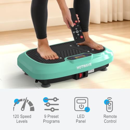 Hotwave Vibration Plate Exercise Machine - Blue Home Gym Body Toning