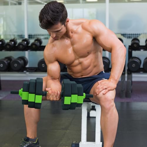 4-in-1 Adjustable Dumbbell Set with Barbell, Kettlebell & Push-Up Stand - 44lbs Fitness Equipment for Home Gym