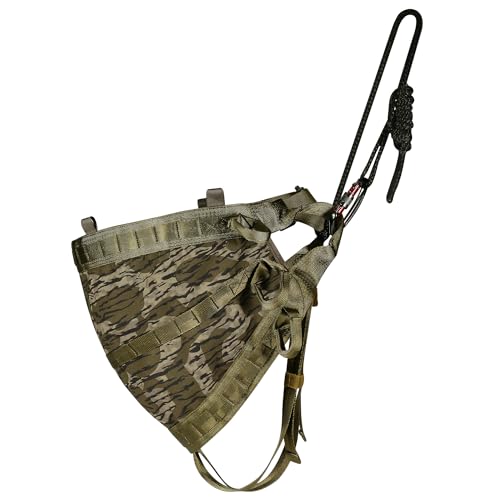 Lightweight Camo Tree Saddle for Hunting - Gen 1 with Adjustable Bridge & Accessories - Bark Camo