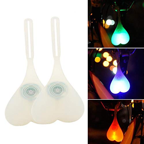 Bike Taillight Cycling Tail Ball Light Silicone Heart Shaped Back Warning LED Outdoor Waterproof Night Egg Lamp Green