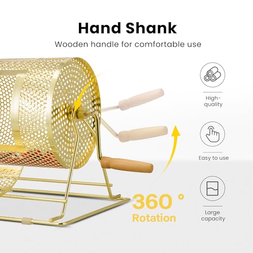 Medium Brass Plated Raffle Drum - Holds 5000 Tickets, 16 x 12 Inches