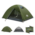 Night Cat 2-Person Waterproof Backpacking Tent with Aluminum Poles - Green, Army Green Variant
