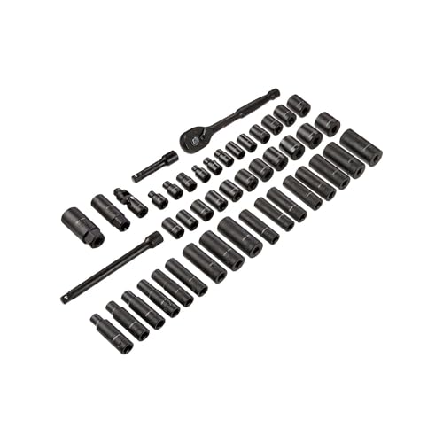 Amazon Basics 46-Piece 3/8-Inch Drive Socket Set with Storage Case, 13.1 x 9.7 x 3 in