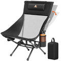 HAAGEEP Black Portable Folding Rocking Camping Chair for Adults