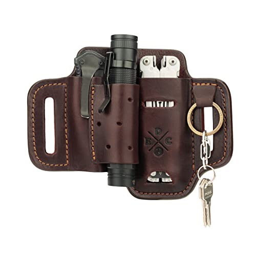 Burgundy Multi Tool Holster Pouch Fits Multitool, Knife, Flashlight, Keys