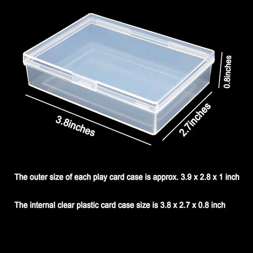 18-Pack Clear Plastic Playing Card Deck Boxes for Storage and Organization