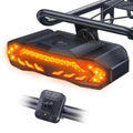 Onvian Smart Bike Tail Light with Turn Signals - Cargo Rack Mount, Rechargeable Bicycle Horn & Alarm