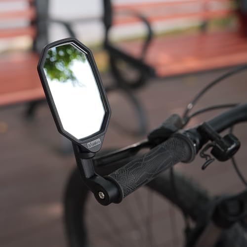 BriskMore Bike End Mirrors with Silver Convex Glass - 1 Pair