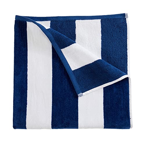 Navy 4-Pack Cotton Velour Beach Towels 30x60 Inches - Ultra Soft & Absorbent