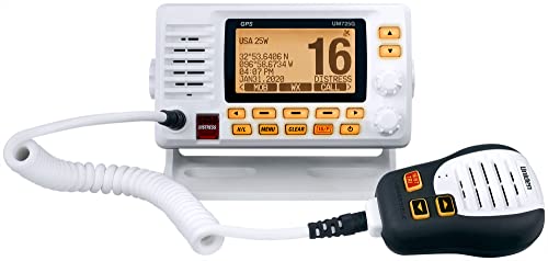 Uniden UM725G Marine VHF Radio with GPS - White, All US & Canada Marine Channels