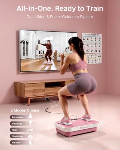 Pink Vibration Plate Exercise Machine for Full-Body Workout & Fat Loss