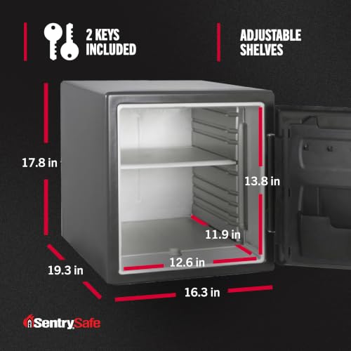 SentrySafe 1.23 Cu Ft Fireproof Waterproof Combination Safe - Bolt-Down, 1-Hour UL Fire Rating
