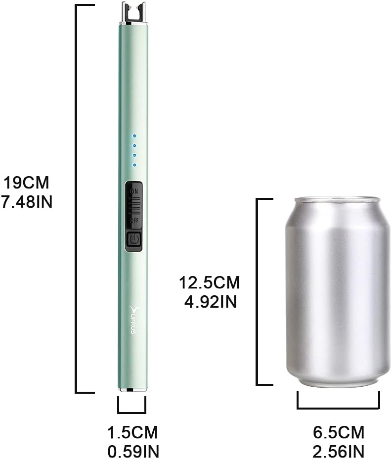 SUPRUS Electric Arc Lighter - Windproof & Flameless USB Rechargeable with Safety Lock | Green, 3-Pack