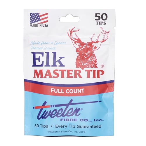 Elk Master Billiard Pool Cue Tips 14mm - Medium-Soft, 50 Tips Package