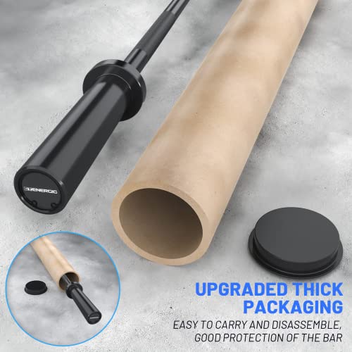 E.T.ENERGIC 4FT Black Chrome Steel Olympic Barbell 500LB Capacity for Home Gym