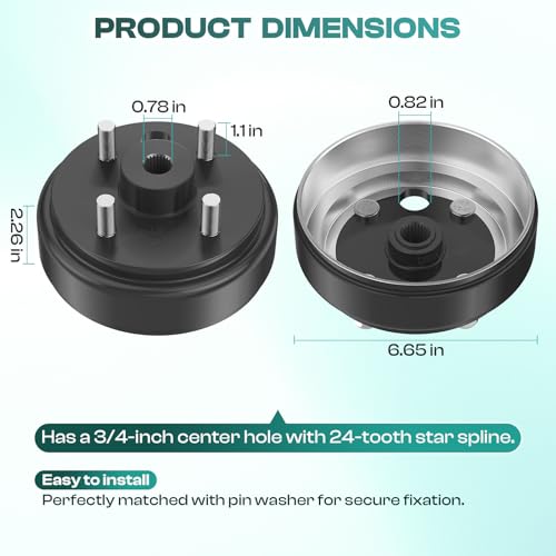 Drive-Up Golf Cart Brake Drum Hub Assembly for EZGO TXT Electric 1982+ - 2 Pack, Includes Variation
