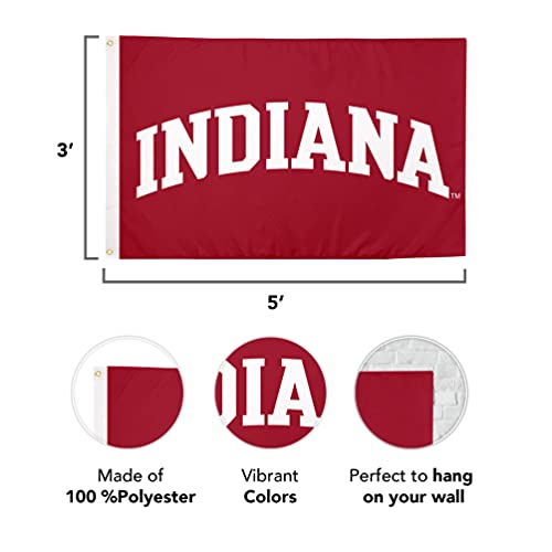 3x5 Outdoor College Flag - Indiana University IU Hoosiers School Spirit Banner