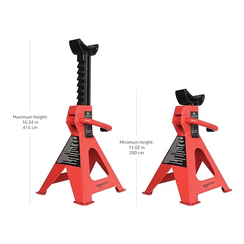 3 Ton Steel Auto Jack Stands with Adjustable Height and Safety Lock - Pair