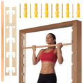 Adjustable Wooden Doorway Pull-up Bar Set 100kg Load Capacity with Locks - 118cm