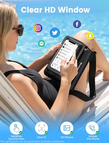 Floating Waterproof Fanny Pack for Phone, Passport & Cash - Black & Green