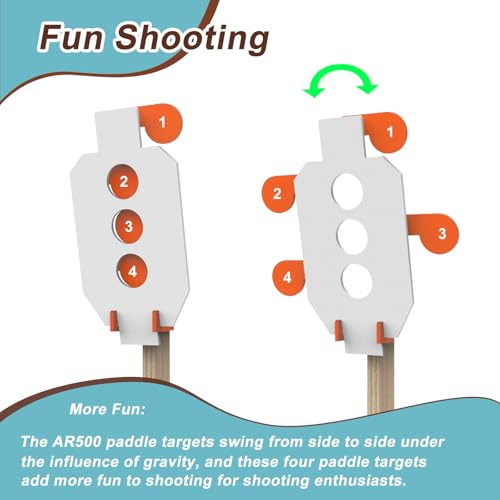 AR500 Steel Shooting Target Set with Dueling Paddles - 12x20 Inch, Durable & High-Impact