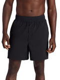 Men's 7-Inch Yoga Shorts - Black, Medium, Lightweight, Moisture-Wicking