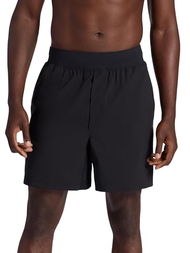 Men's 7-Inch Yoga Shorts - Black, Medium, Lightweight, Moisture-Wicking