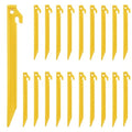 20 Pcs 8.9-Inch Heavy Duty Plastic Tent Stakes for Camping & Outdoor Use - Yellow