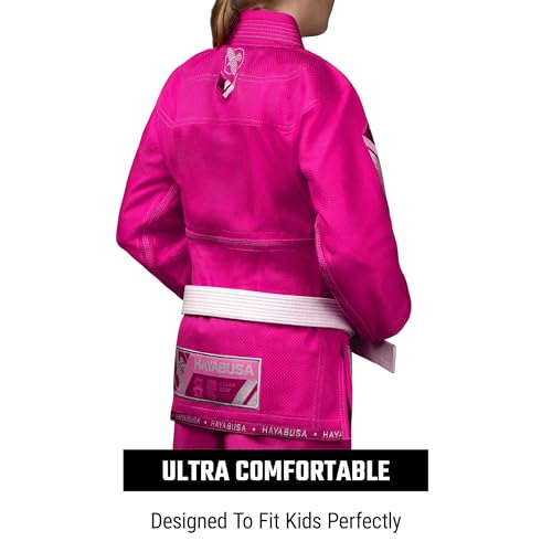Hayabusa Ascend Kids Lightweight Jiu Jitsu Gi Pink Y0 - Youth Martial Arts Uniform