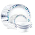 Corelle Ocean Blue 18-Piece Dinnerware Set for 6 - Triple Layer Glass, Chip Resistant