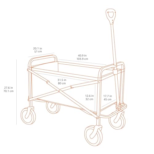 Amazon Basics Heavy Duty Collapsible Utility Wagon - Red, 265 lb Capacity