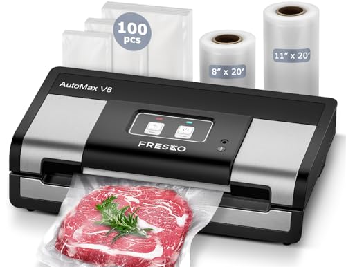 FRESKO Automatic Food Vacuum Sealer Machine - Black Silver, Large
