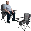 WEIDIORME 2-Pack Heavy Duty Oversized Camping Chairs 400lbs with Lumbar Support Black