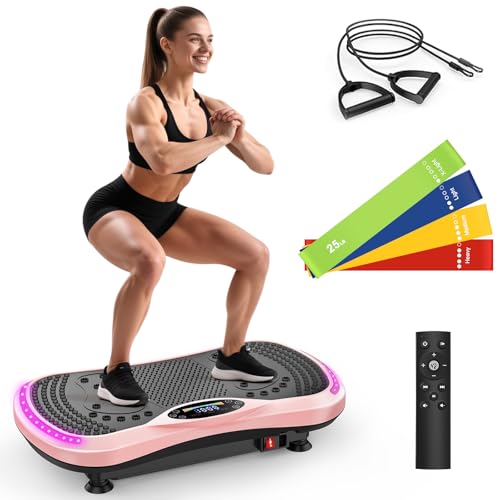 Vibration Plate Exercise Machine with 400 lbs Capacity - Pink Variation