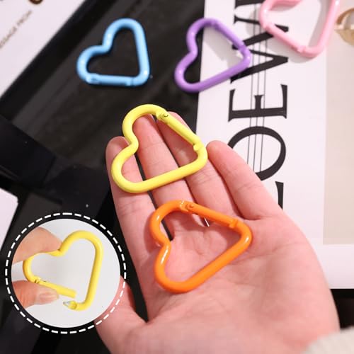 Colorful Heart-Shaped Aluminum Carabiner Clips - Camping & Outdoor Accessories