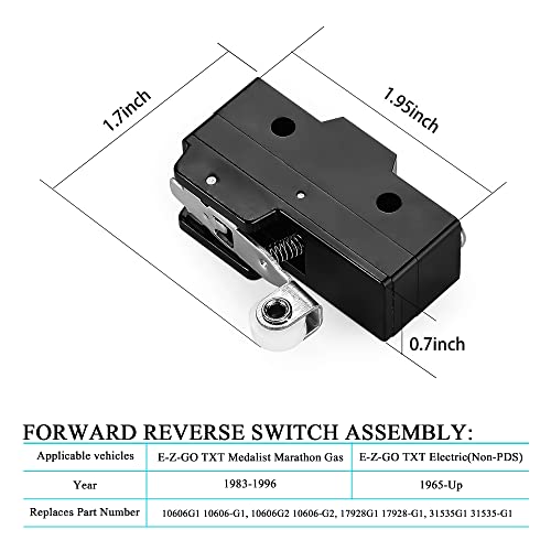 10L0L Golf Cart Forward Reverse Switch Assembly for EZGO TXT & Medalist