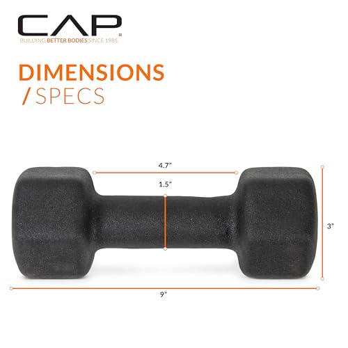 8 lb Pair Neoprene Dumbbells with Non-Slip Hex Design - CAP