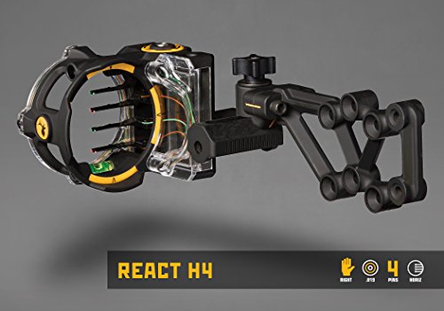 Bow Sight with 4 Pins - Right-Hand, 0.019 Inch, Tool-Free Windage & Elevation Adjustment