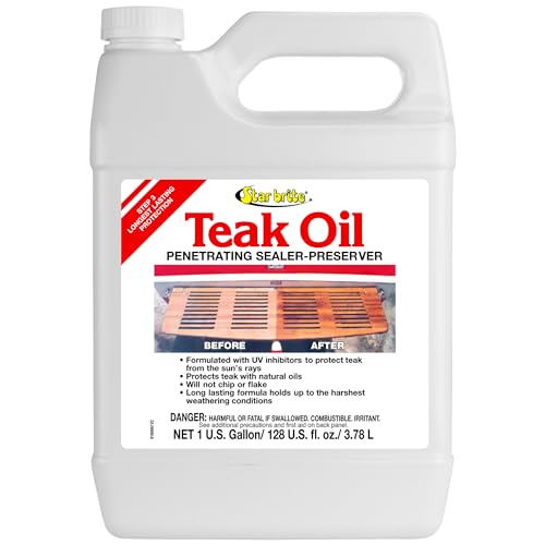 1 Gallon Teak Oil for Outdoor & Marine Wood Protection - UV-Resistant Sealant
