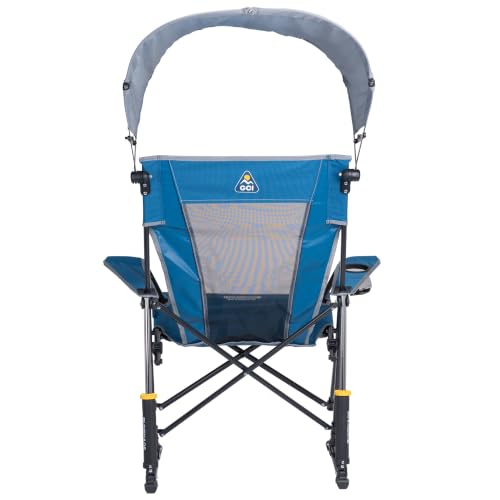 GCI Outdoor Sunshade Rocker Outdoor Folding Chair with Canopy – Neptune Blue