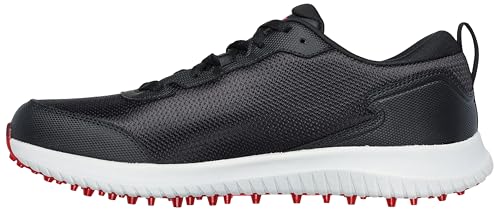 Skechers Men's Max Fairway 4 Golf Shoes - Black Red, Spikeless Water-Resistant Golf Sneakers