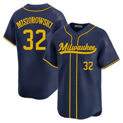 Milwaukee Baseball T-Shirt for Men XL Navy Stitching - NZUONODAI