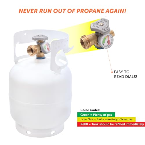 Flame King 5LB (1.25-Gallon) Propane Tank with Built-in Gauge - Empty, Overfill Prevention