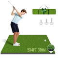 URUQ 5x4ft Heavy-Duty Golf Hitting Mat with EVA Base & 3 Tees – Indoor/Outdoor Practice Turf