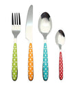 Colorful Stainless Steel Silverware Set - 24 Pieces for 6 Persons with Mix Handles