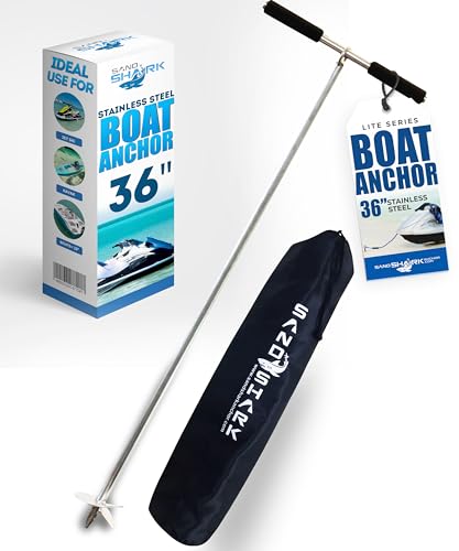 36-Inch Boat Anchor for Shallow Water & Sandbar - Stainless Steel Kayak, Jet Ski, Pontoon Anchor