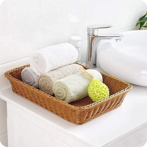Imitation Rattan Woven Bread Baskets, 11.8 x 7.8 Inch Food Serving Baskets